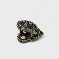 Cabeza de Jaguar con Cuentas Huichol