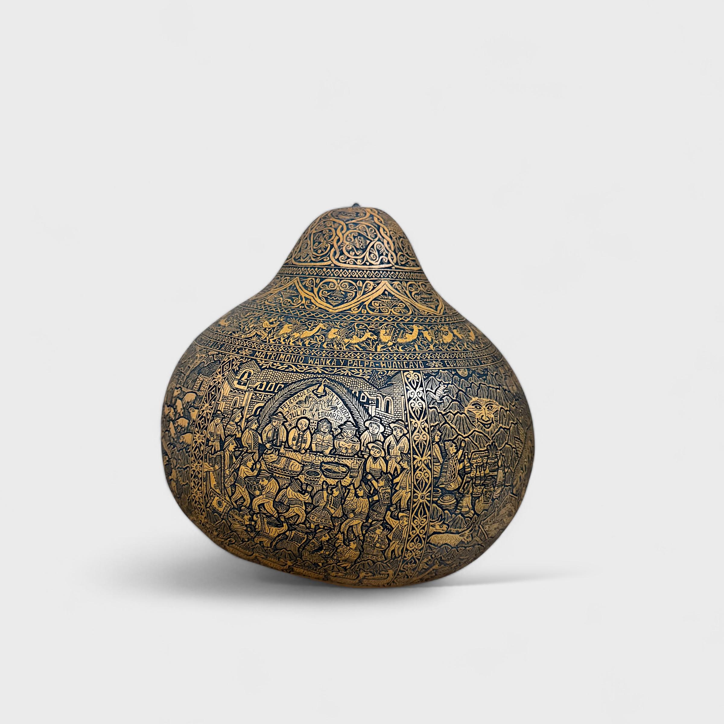 Large Natural Gourd #1 - Art by Tito Medina. 