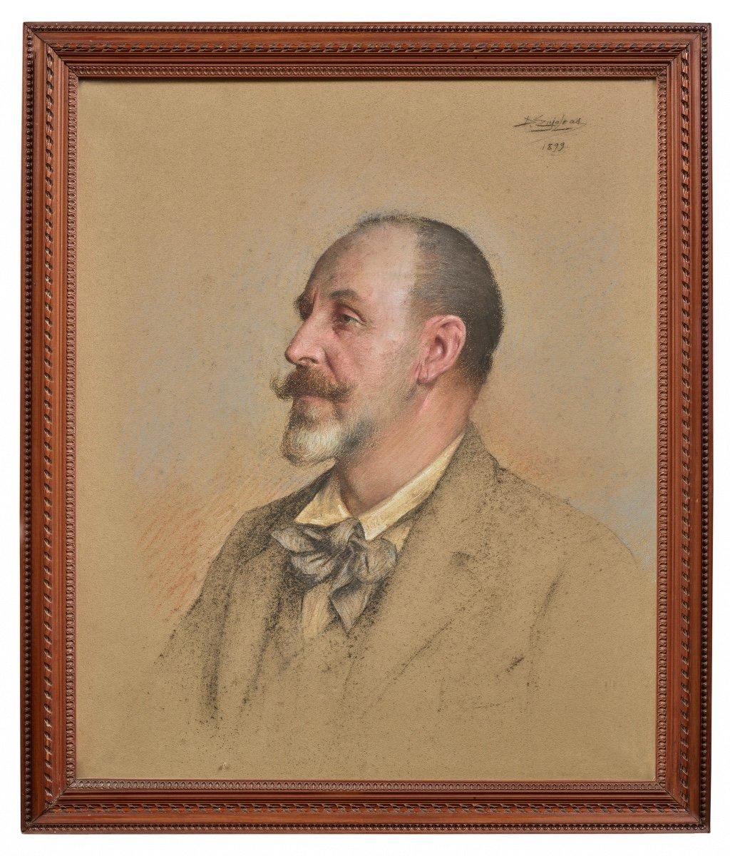 Delphin Enjolras (1865 - 1945)
Portrait de Louis Valayer, maire d'Avignon de 1910 à 1919

Pastel sur papier

Signé et daté en haut à droite : D. Enjolras 1899 
Encadré 


Ami de la famille Valayer, Delphin Enjolras a fait de nombreux séjours dans