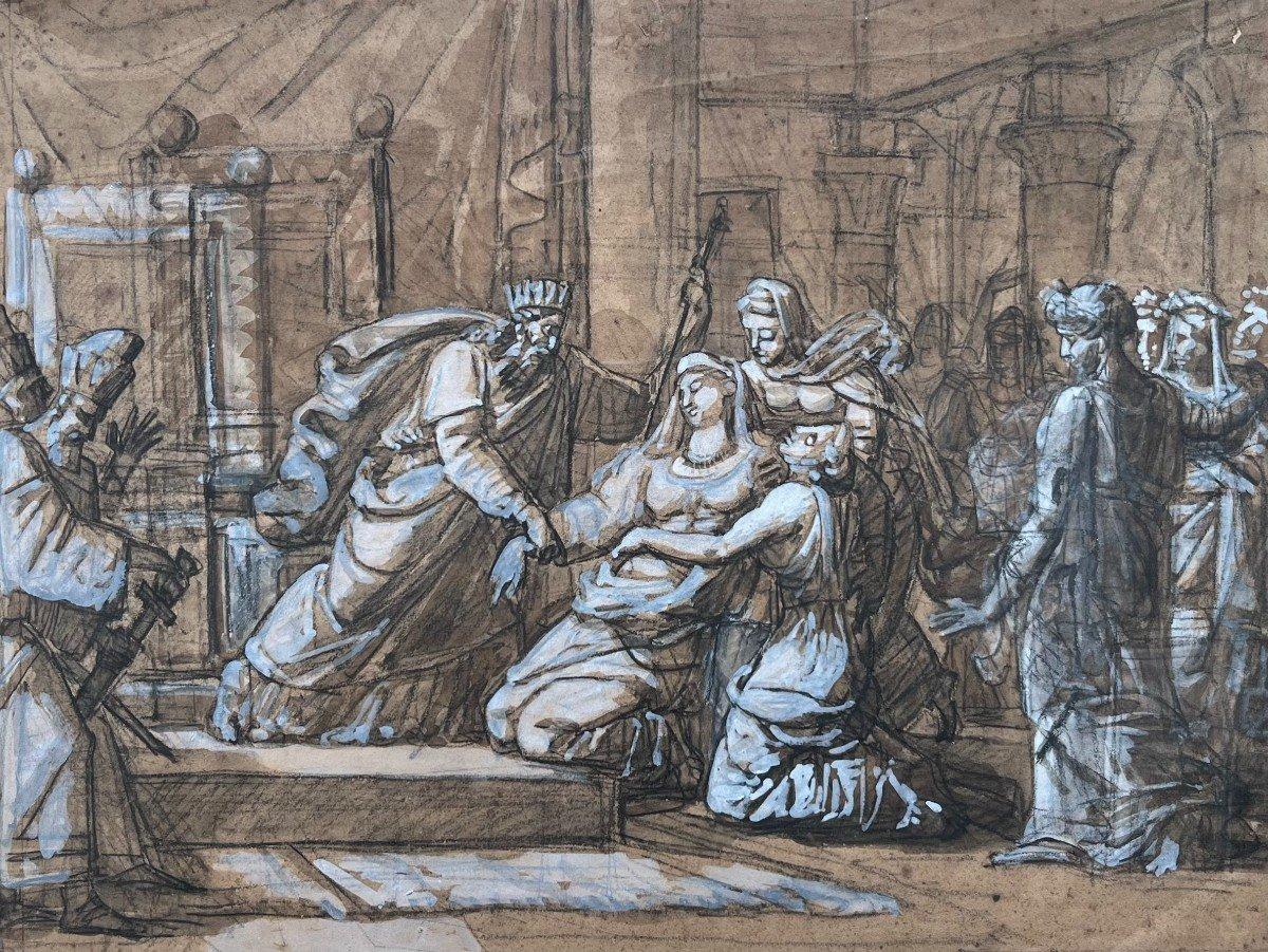 Neoclassical School 19th Century - Esther Fainting In Front Of Ahasuerus - Art by Unknown