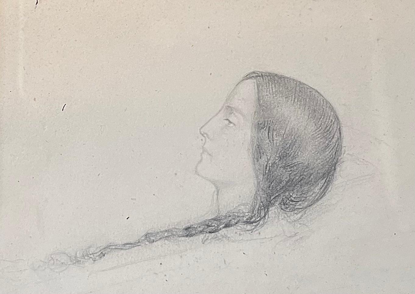 Étude d'une figure de femme - Gris Figurative Art par Louis A. F. (Jean-Louis) Janmot