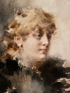 Luigi Conconi (1852 - 1917) Portrait Of An Elegant Woman 1886