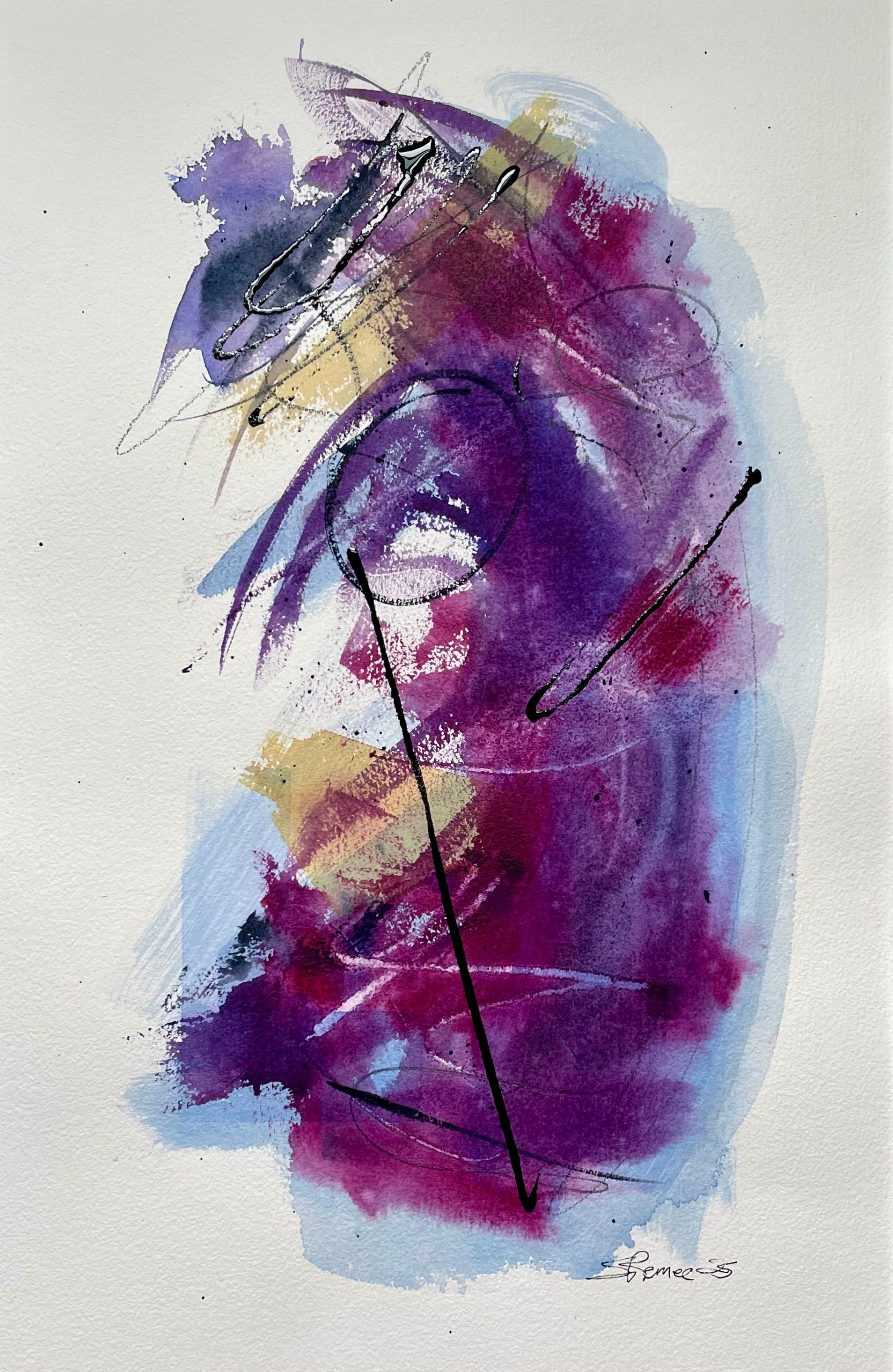 Susanna Remec Still-Life – Torque (Wasserfarbe, Tinte, Gouache und Graphit auf Aquarellpapier)
