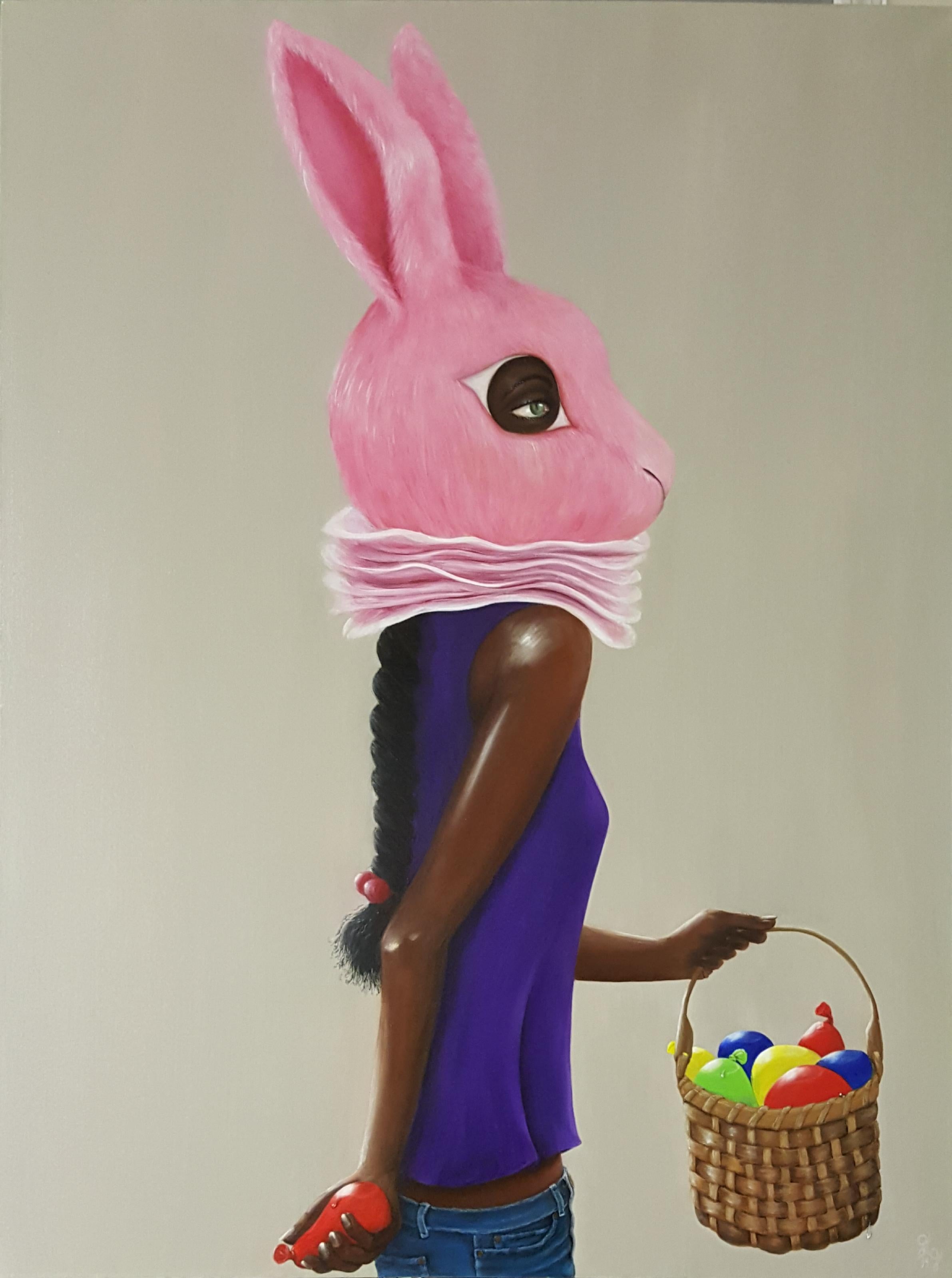 Georgia Griffin Figurative Painting - Adolescence: Water Balloons
