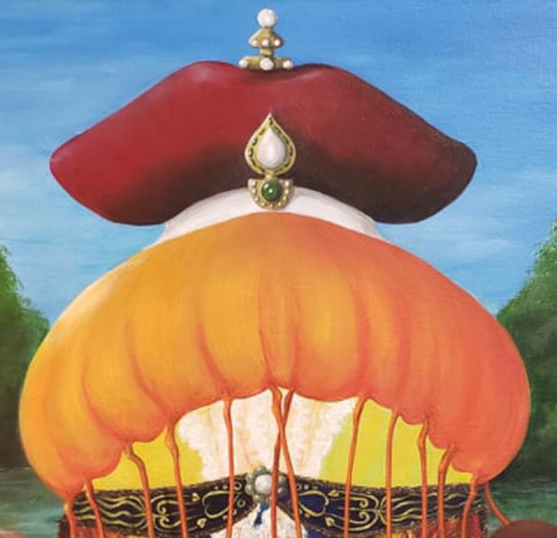 Emperor JeLee Kangxi - Surrealist Painting by Georgia Griffin