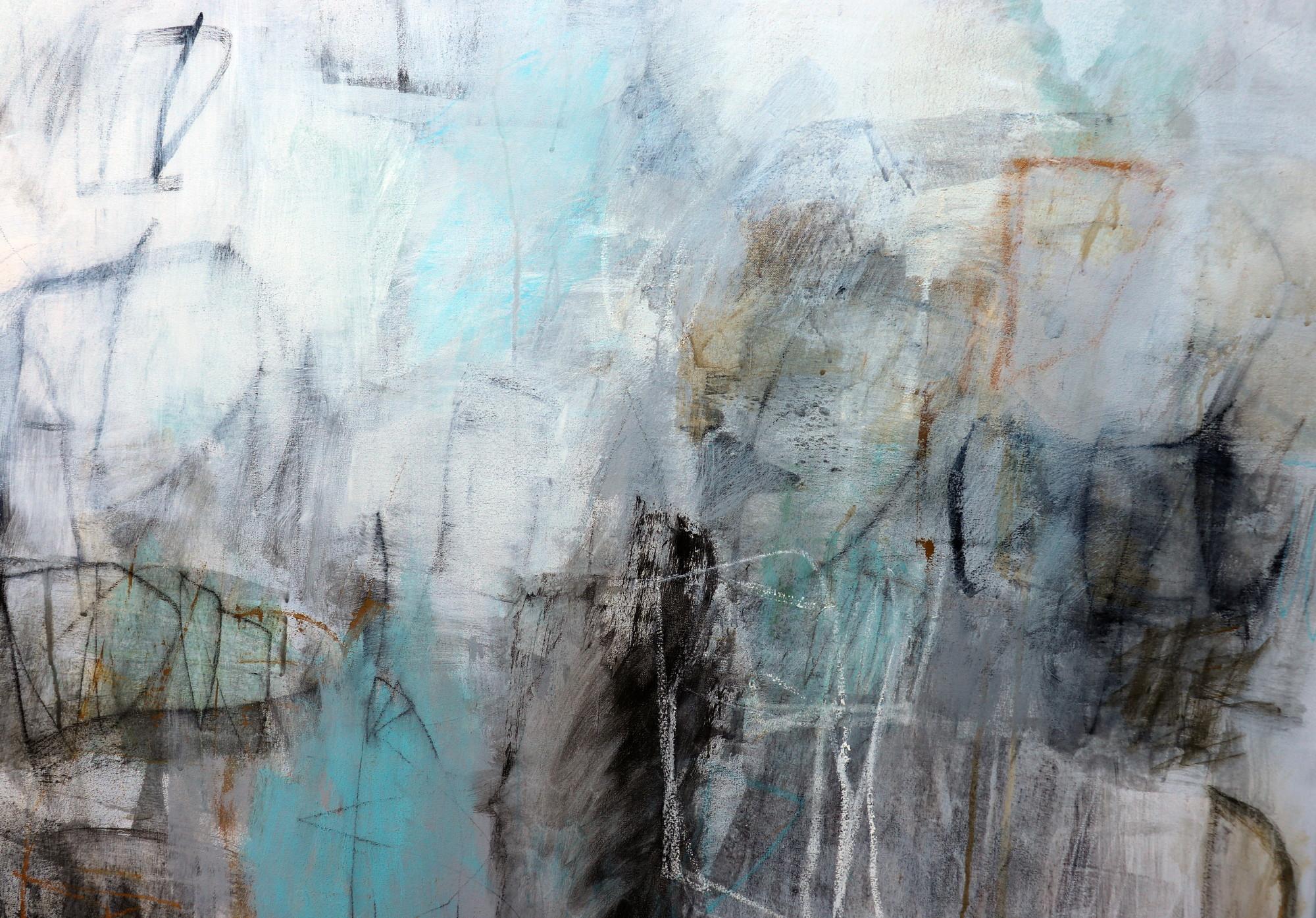 During A Rainy Afternoon - Abstract Expressionist Painting by Julie Schumer