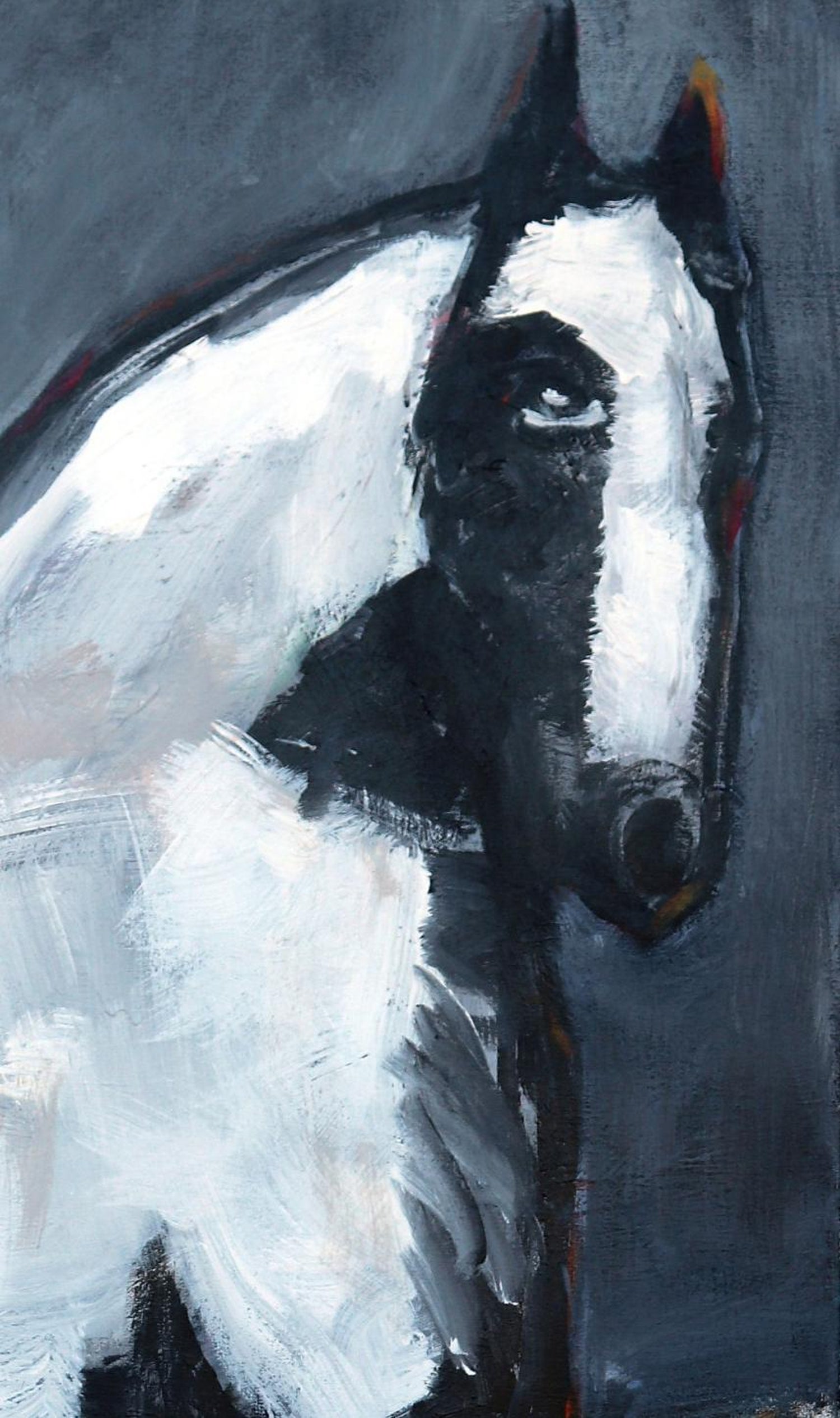 James Koskinas Gray Rider On White Horse For Sale At 1stdibs