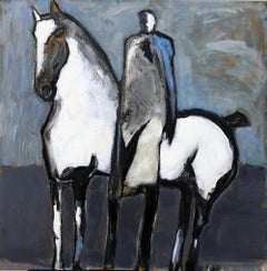 White Horse with Standing Rider