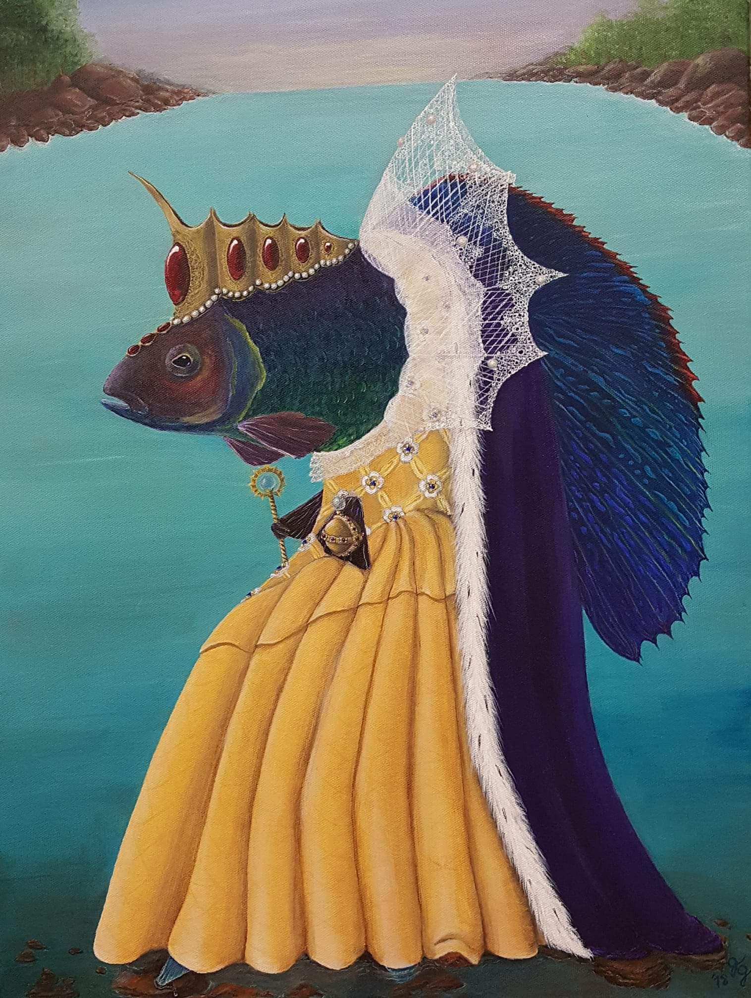 Georgia Griffin Portrait Painting - Queen Elizafish