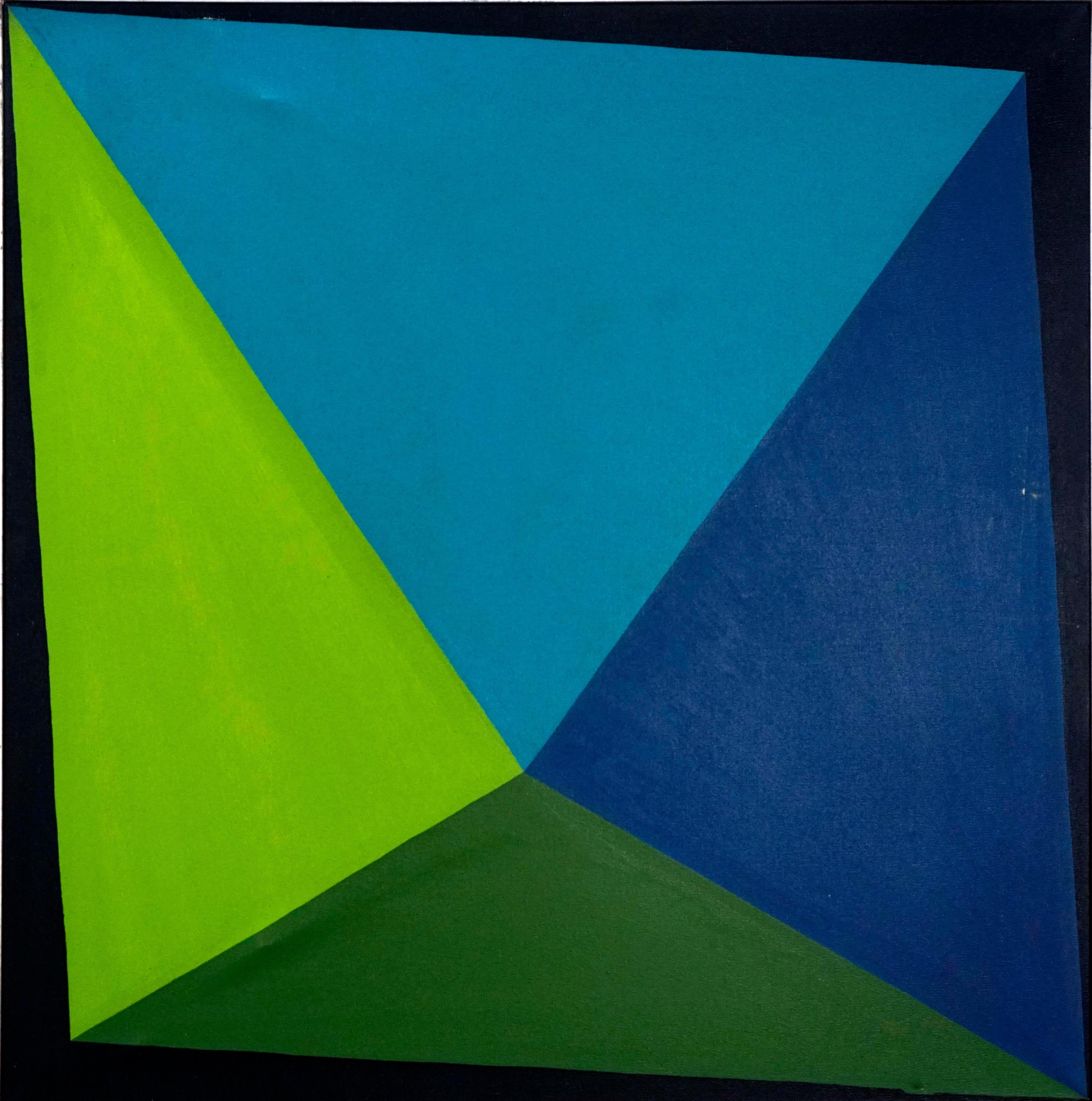 Triangulo de Azules - Painting by Maria Eugenia Casuso