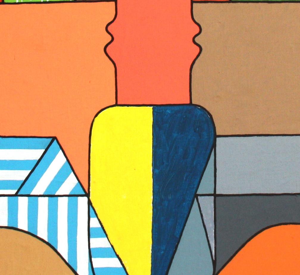 Cubism Style
Post Modern
American Modern
Acrylic on Canvas
Comes UNFRAMED

About the Artist:
Kenneth B Walsh (1922-1980) 
In the 1950s, Kenneth Bonar Walsh came to Montauk from New York City to paint seascapes, catch fish, sing of Nature's beauty,