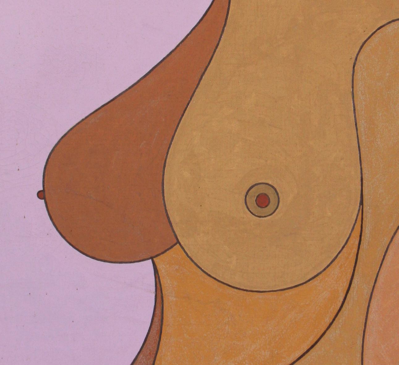 Nude in Lavendelfarben (Braun), Nude Painting, von Kenneth B Walsh