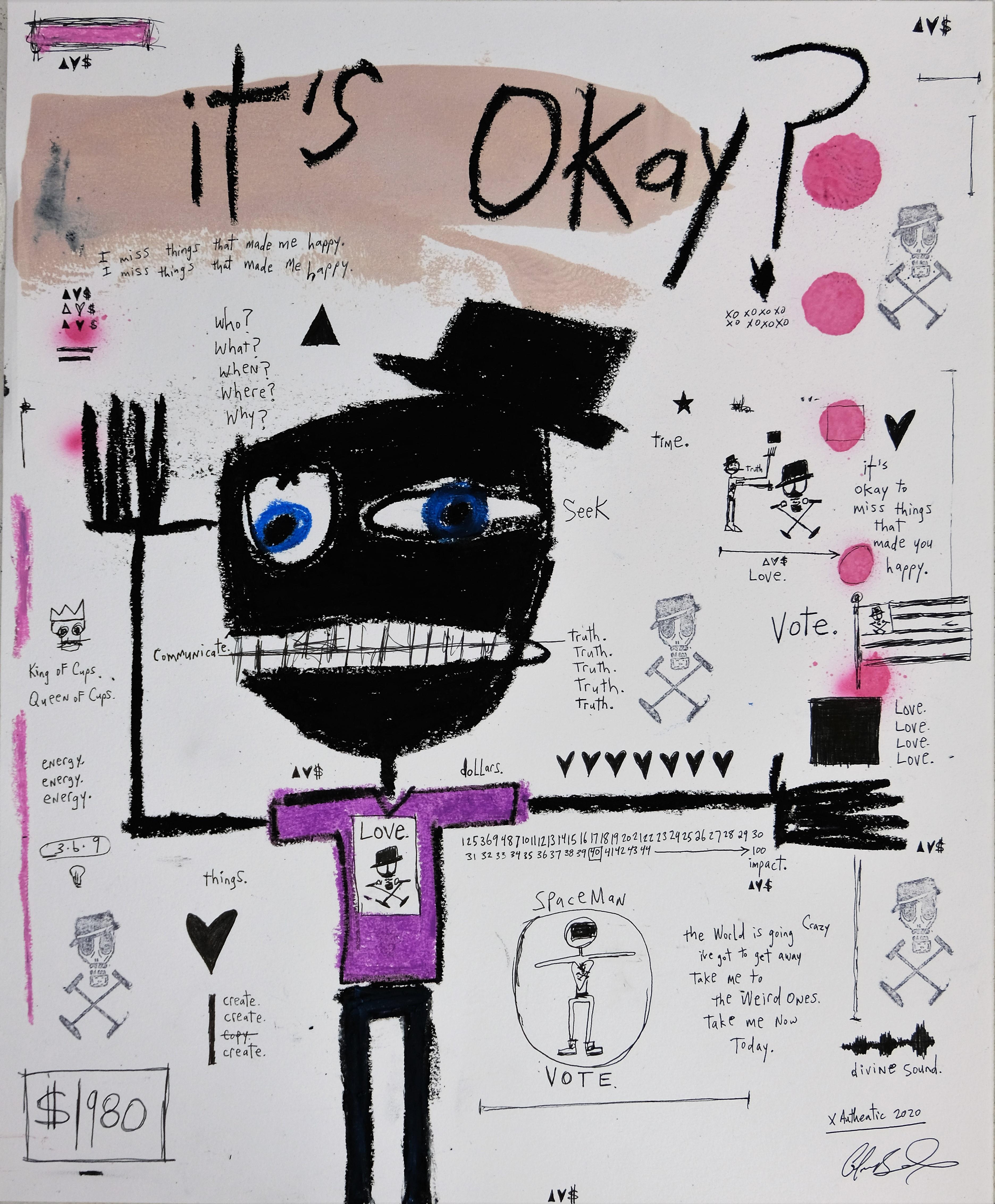 It's Okay - Mixed Media Art by Adam Baranello