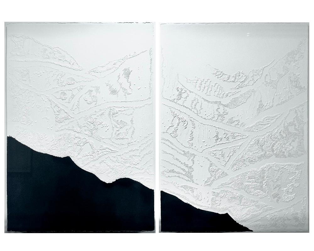 Abstract Sculpture de Séverine de La Chapelle - NEIGE ET MONTAGNE - Diptyque