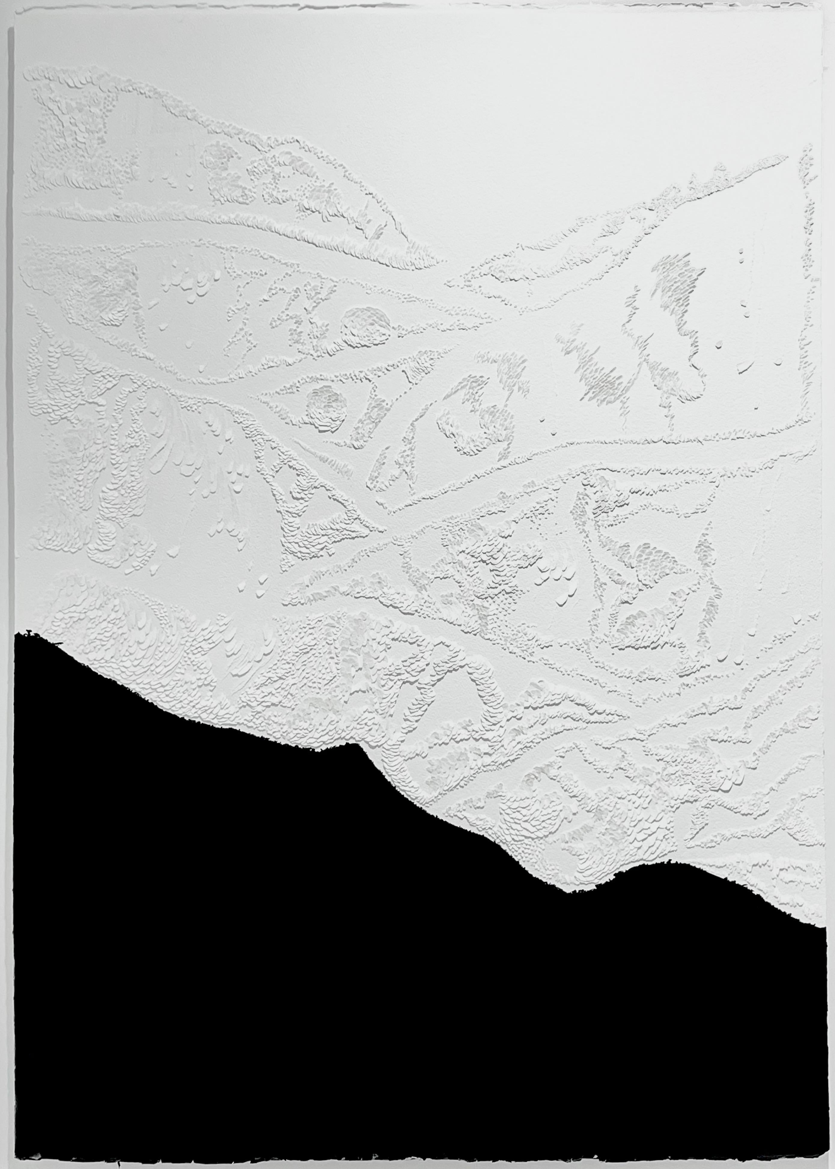 Increíble díptico de gran tamaño, bajorrelieve sobre papel, pieza única, firmada por el artista.
Marco de madera, cristal de museo
Tamaño de cada marco : 119 x 88 cm

La inspiración artística de Séverine de La Chapelle refleja su temperamento: