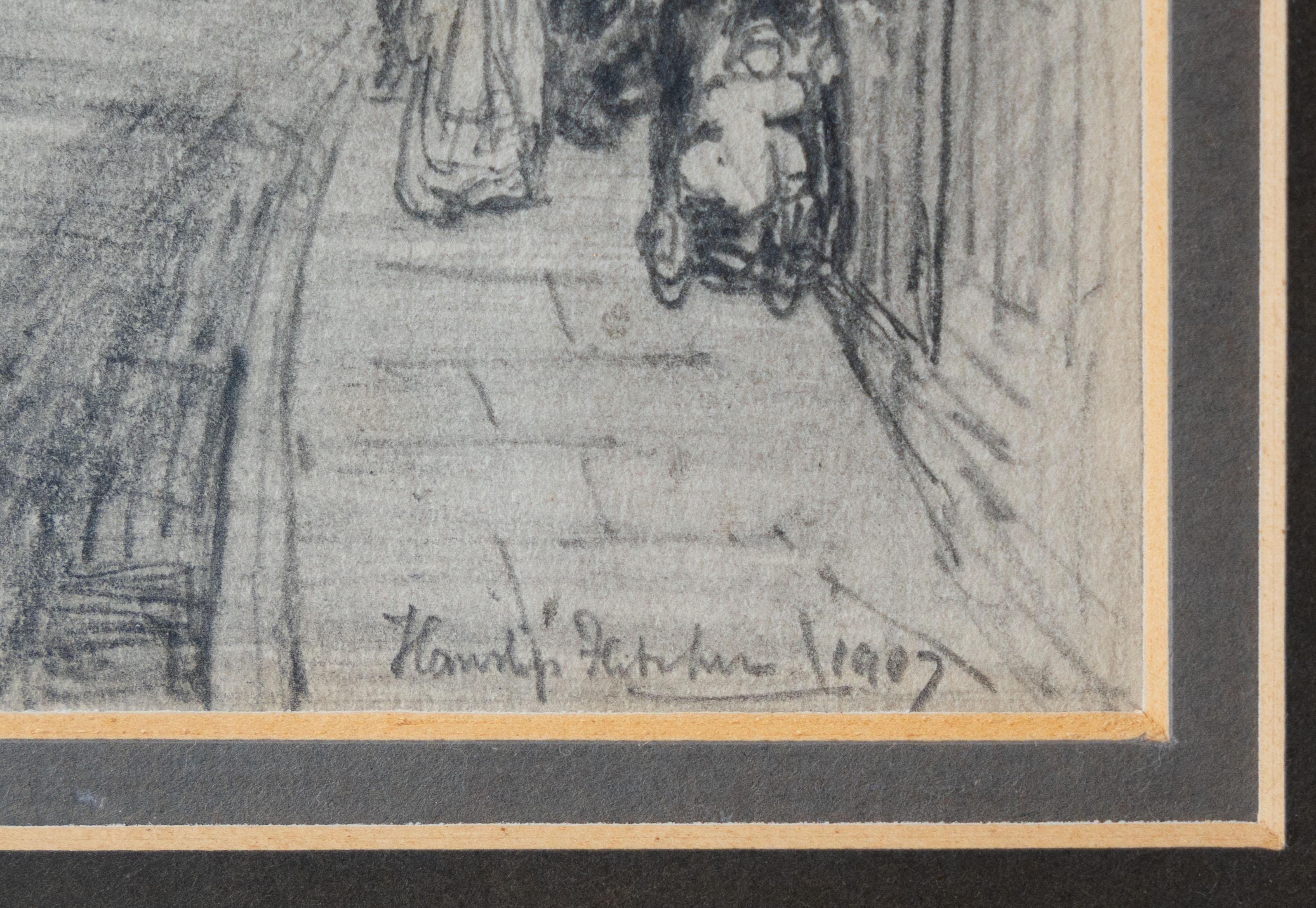 Il grande ingresso di Christchurch, Oxford, di Hanslip Fletcher, 1907, firmato in vendita 1