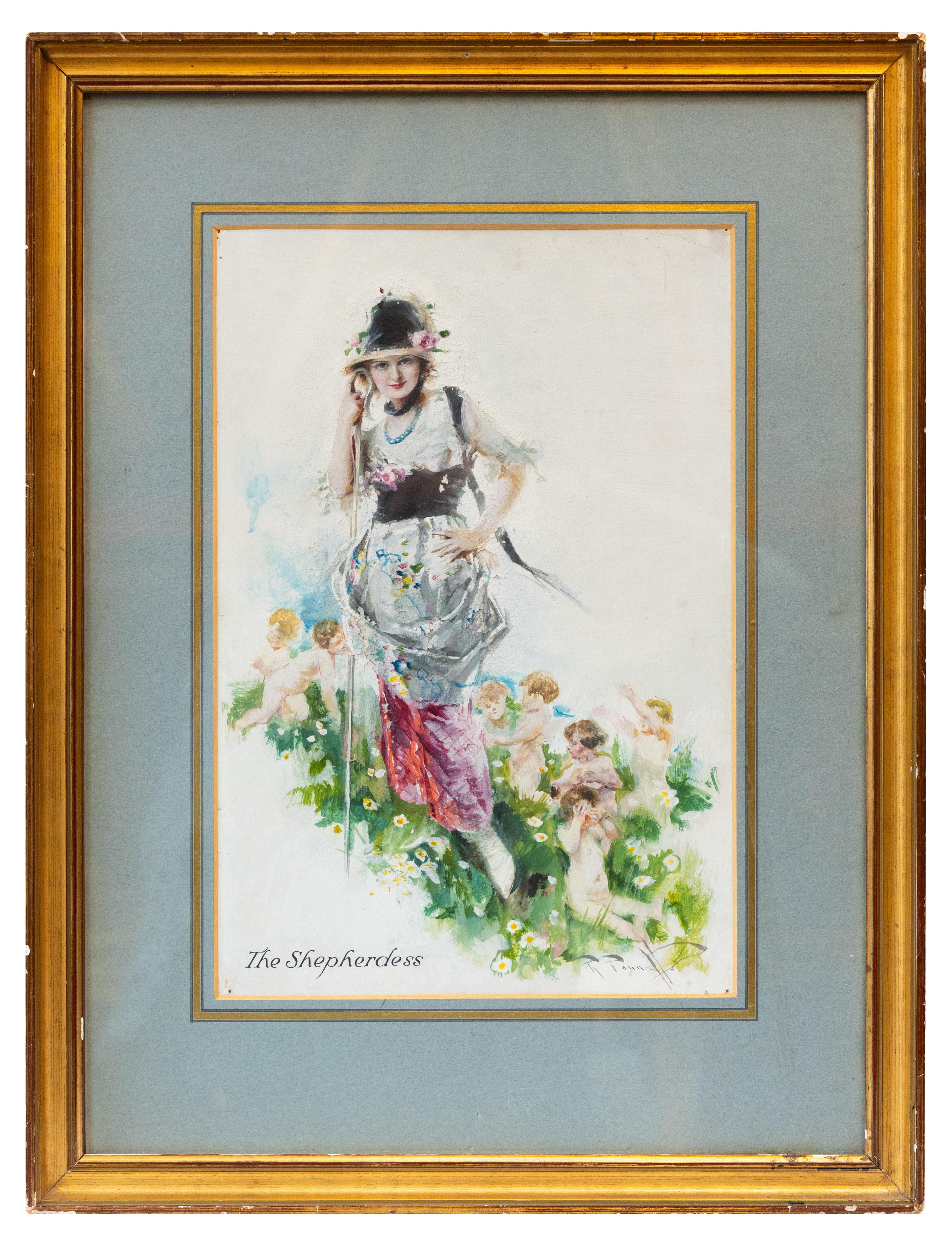 La bergère, Richard Pannett (20e siècle), signé