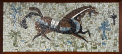 Caballo galante, mosaico de vidrio
