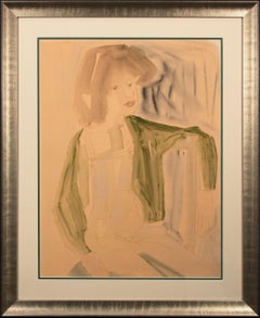 Philippe Noyer [Untitled] circa 1965 Signed Watercolor Portrait on Paper