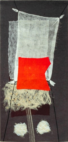 "Five PM #4" Tapiz de fieltro de lana, siglo XX
