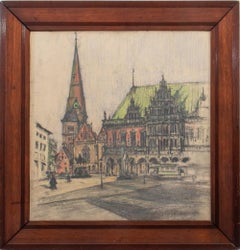 Gotthardt Kuehl Rathausplatz Bremen Pastel