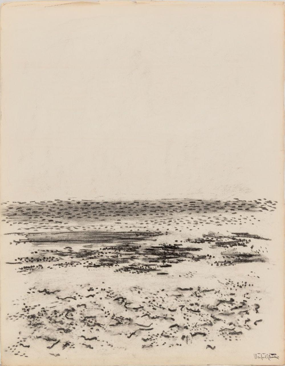 Manfred Schwartz Abstract Drawing – Strand Seelandschaft