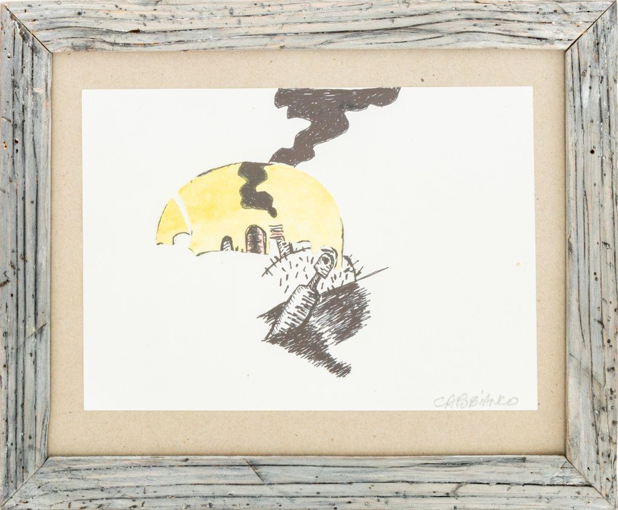 Domenick Capobianco  Abstract Drawing - Smoking Man Composition