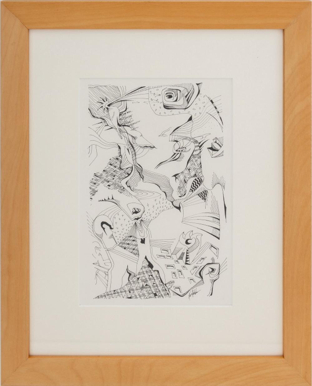 Contemporary School Surrealist Composition Ink