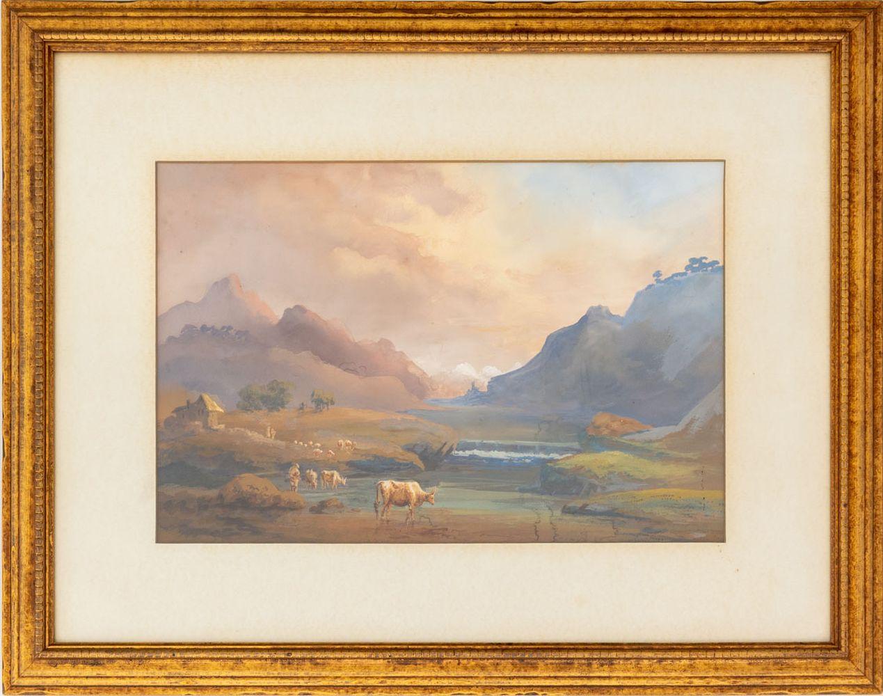 Small Landschaftszeichnungen und -aquarelle