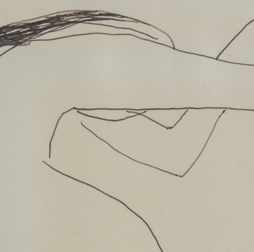 Roger Hilton (británico, 1911-1975), Figura desnuda, Bolígrafo sobre papel, aparentemente sin firmar, marco de madera cerusa. Imagen: 10