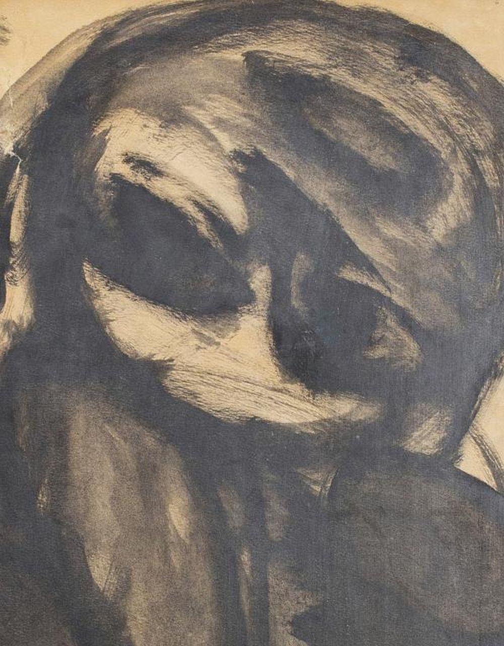 Mother and Child - Gray Figurative Art by Sarai Sherman