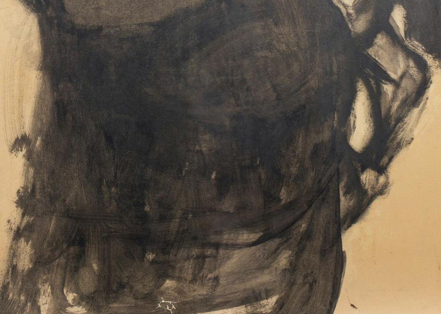 Sarai Sherman (American, 1922-2013), Mother and Child, Ink and Ink Wash on Paper, signed lower right, giltwood frame. Image: 34.75