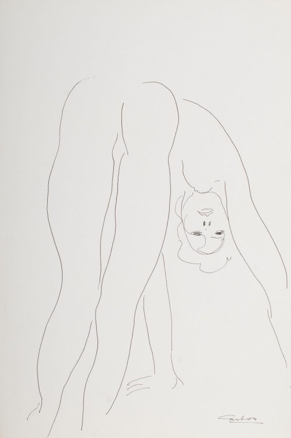 Nude Woman Compositions, 8 - Gray Figurative Art by Norman Carton
