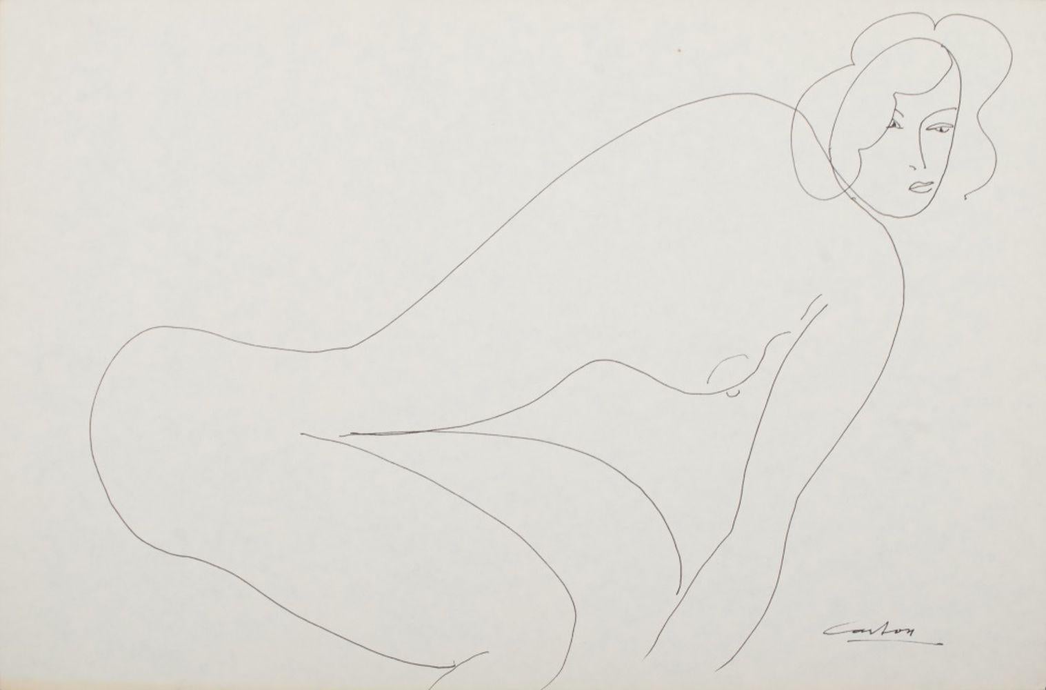 Norman Carton (Ukrainian/American, 1908-1980), Eight Nude Woman Compositions, Ink on Paper, each signed, unframed. Largest: 12