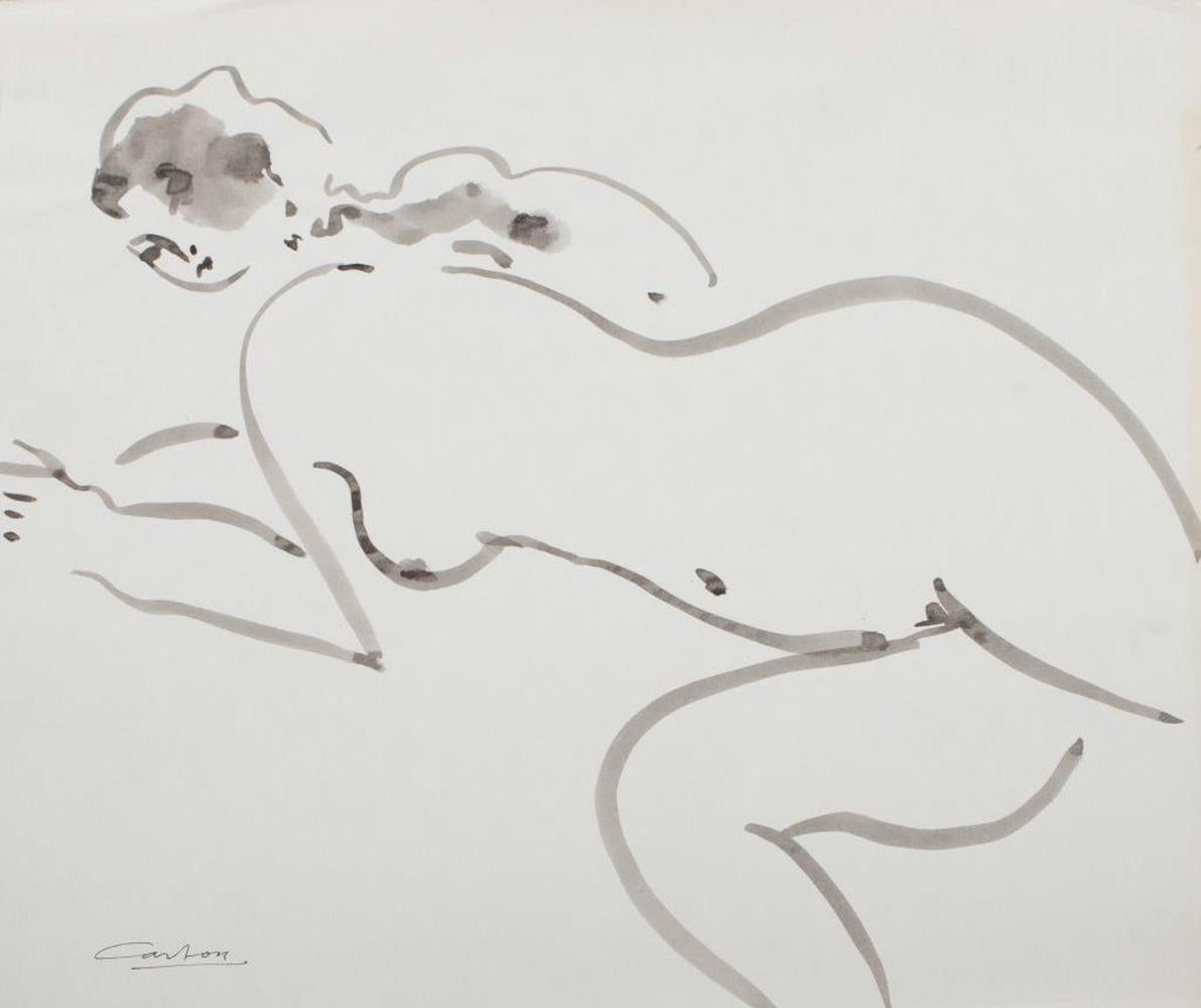 Composiciones de mujeres desnudas, 8 - Figurative Art Gris de Norman Carton