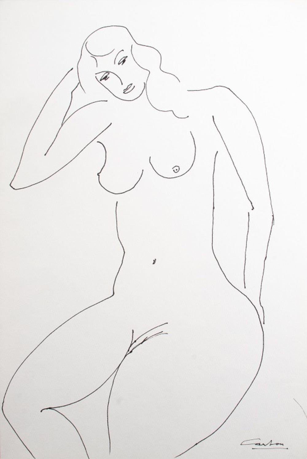Composiciones de mujeres desnudas, 6 - Figurative Art Gris de Norman Carton