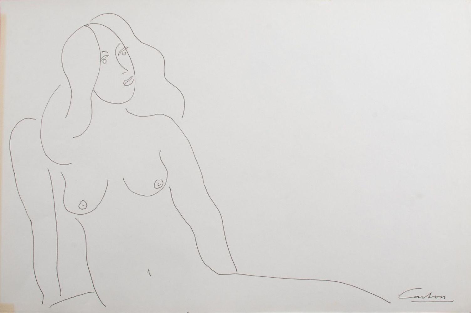 Norman Carton (Ukrainian/American, 1908-1980), Eight Nude Woman Compositions, Ink on Paper, each signed, unframed. Largest: 17
