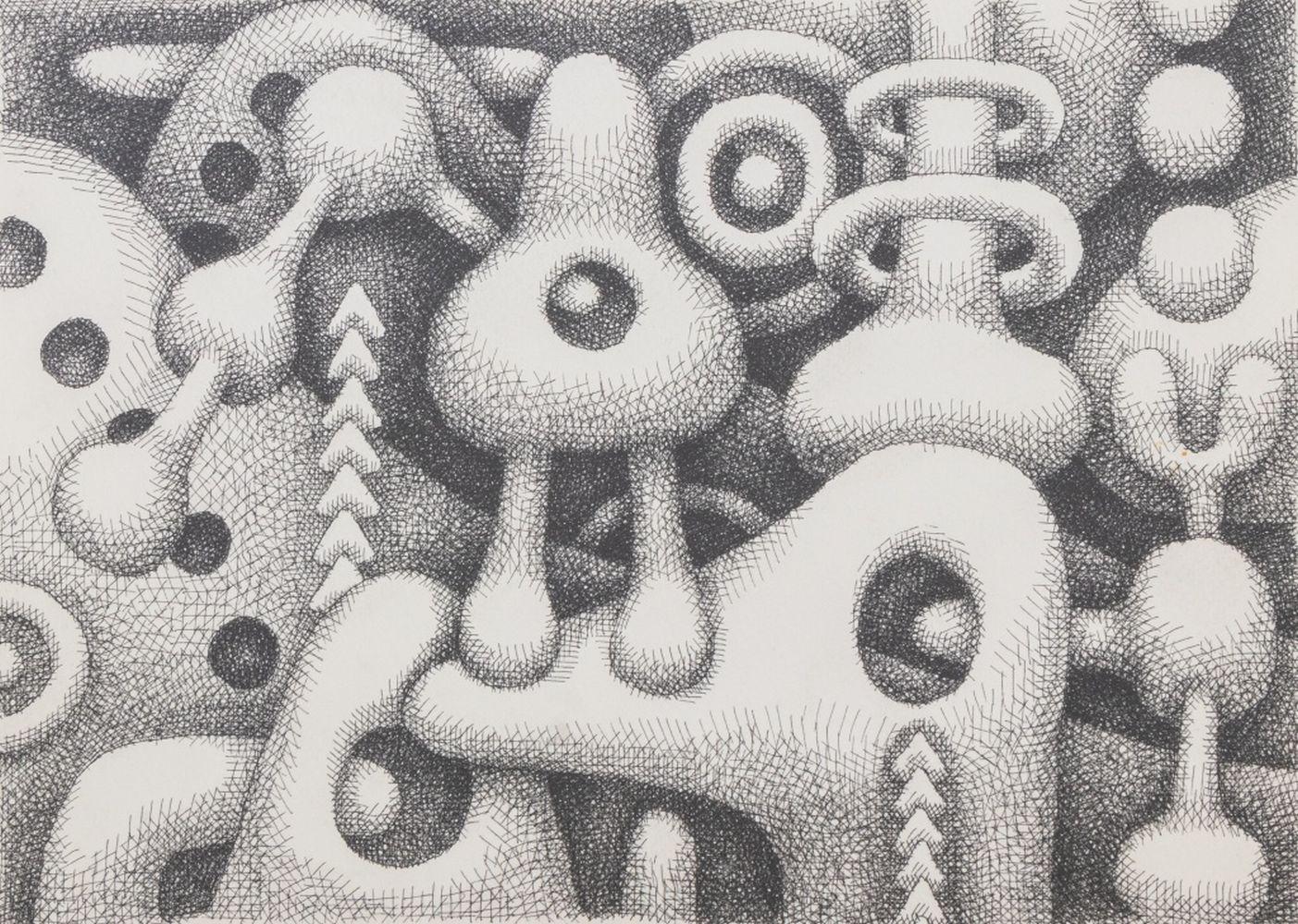 Signed Abstract Figural Composition - Art by Unknown