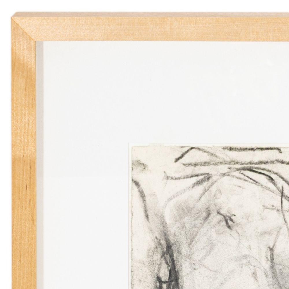 Robert O'Meara (estadounidense, XX-XXI), Composición expresionista abstracta, Carboncillo sobre papel, firmado abajo a la izquierda, marco de madera. Imagen: 13