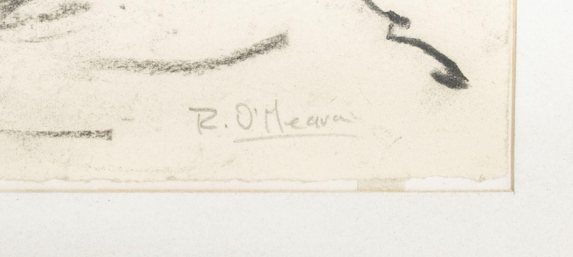 Composition expressionniste abstraite - Beige Abstract Drawing par Robert O'Meara