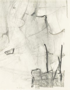 Ohne Titel (Komposition im Stil des abstrakten Expressionismus), Kohle auf Papier, signiert