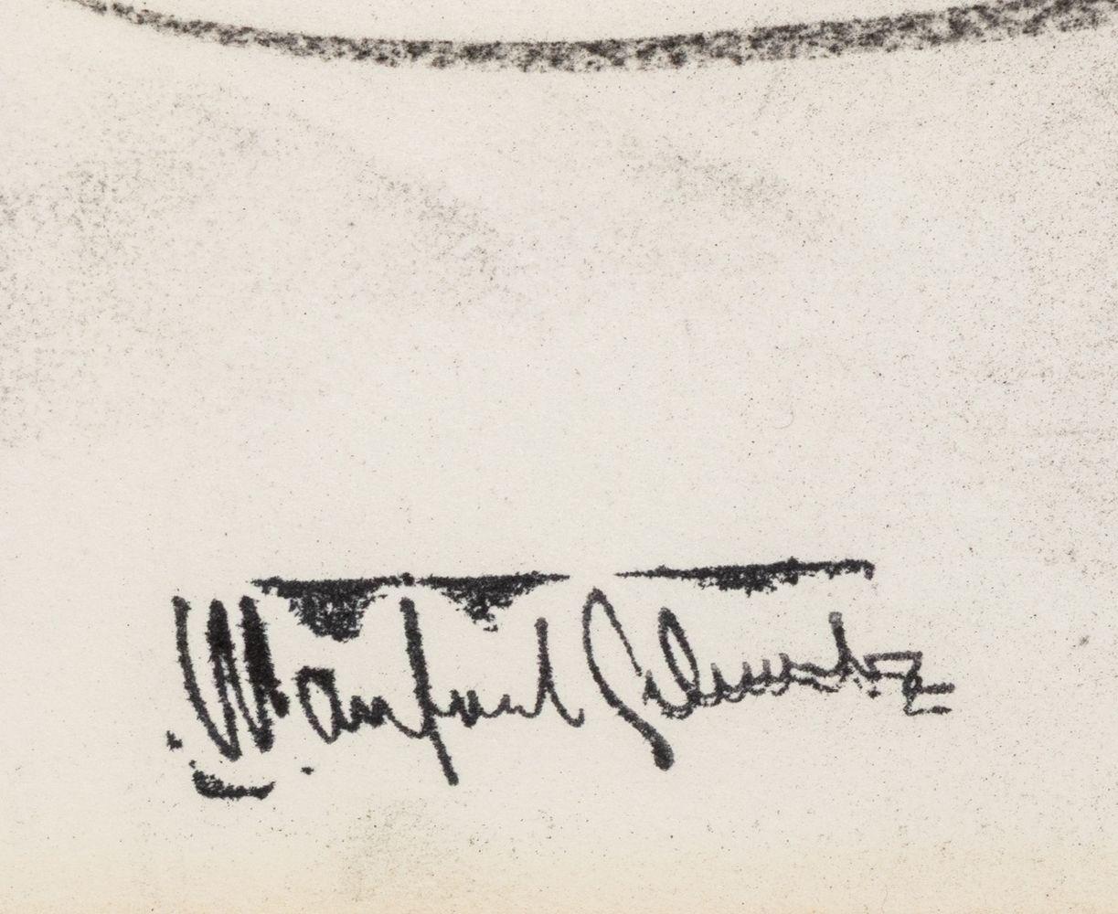 Manfred Schwartz (American, b. Poland, 1909-1970), Seated Nude Woman, Charcoal on Paper, woman holding ball, with the artist's signature stamped lower left, unframed. 20