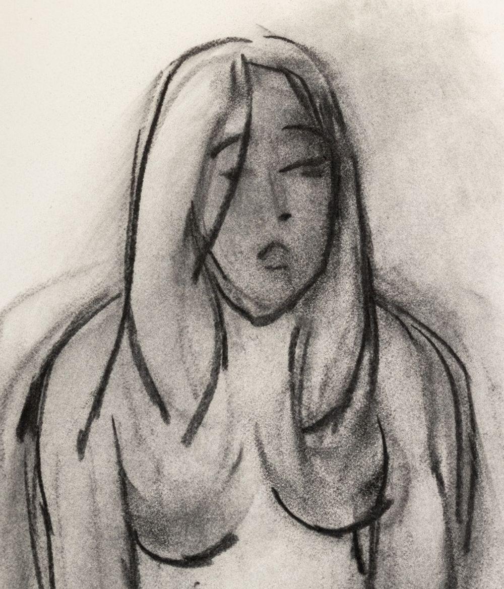 Seated Nude Woman - Art Moderno di Manfred Schwartz