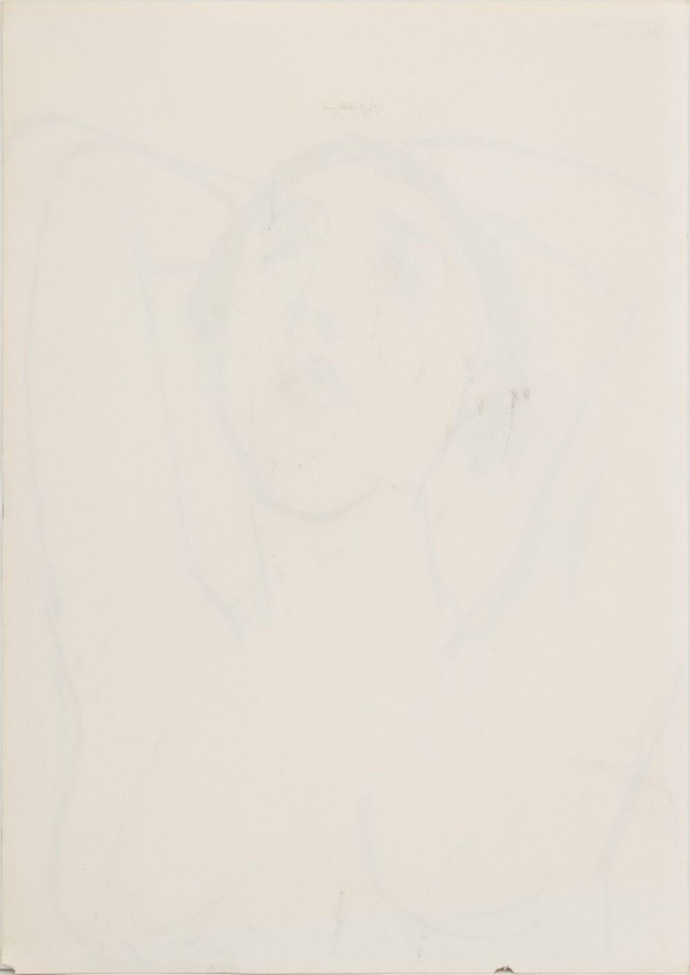Female Nude - Beige Figurative Art by Manfred Schwartz