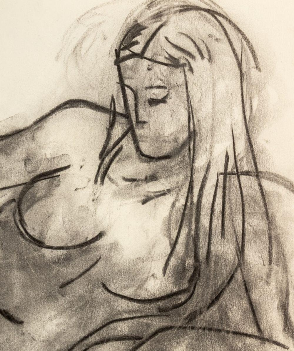 Reclining Female Nude - Art by Manfred Schwartz
