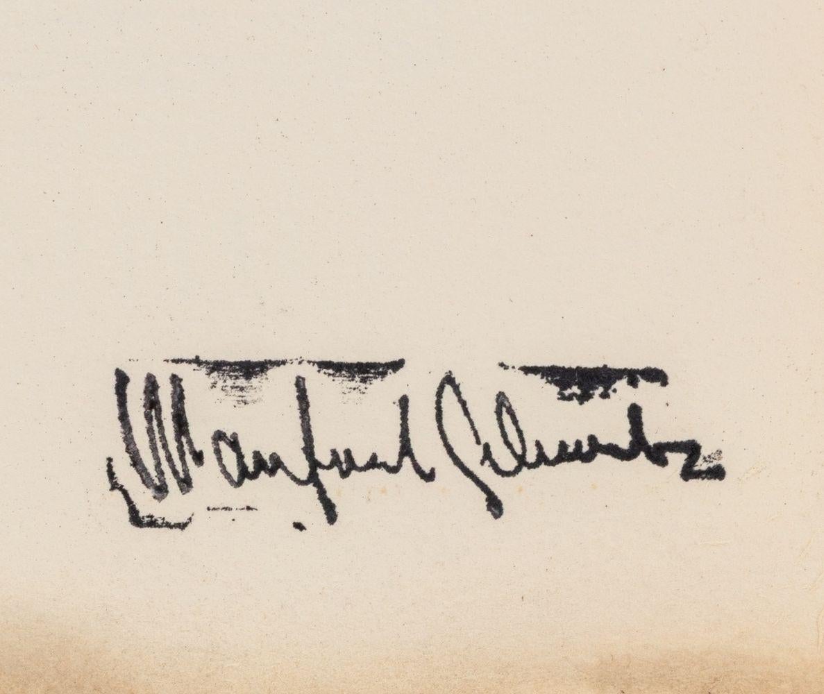Manfred Schwartz (American, b. Poland, 1909-1970), Portrait of a Man, Charcoal on Paper, with the artist's signature stamped lower right, unframed. 20