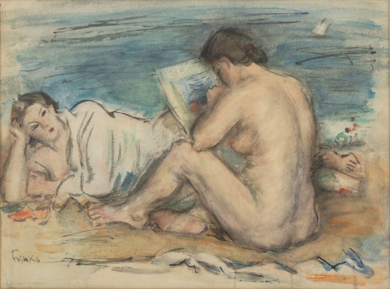 Figure nude sulla spiaggia - Art di Josef Foshko