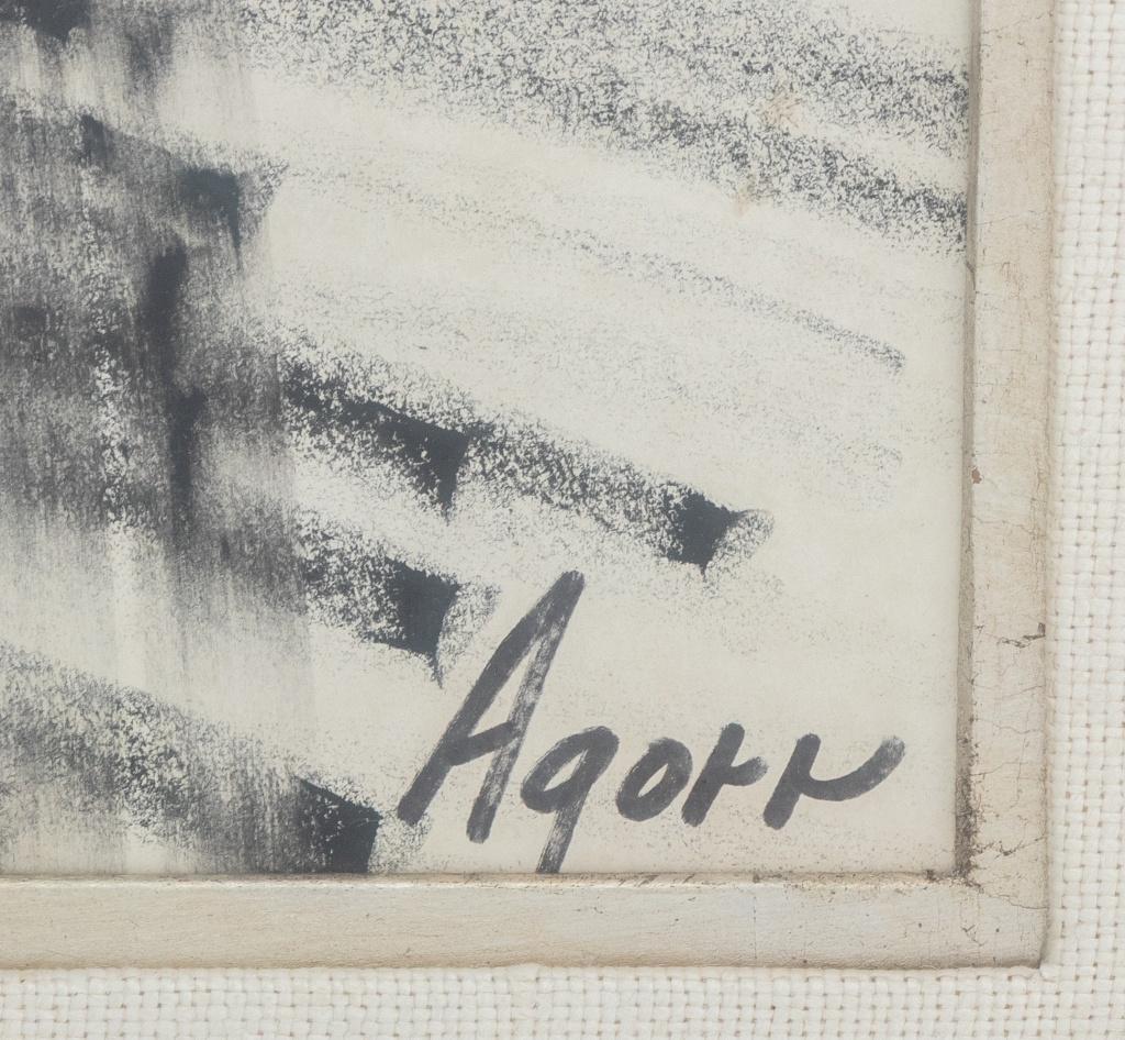 Figure nue signée Fusain sur papier - Gris Nude par Unknown