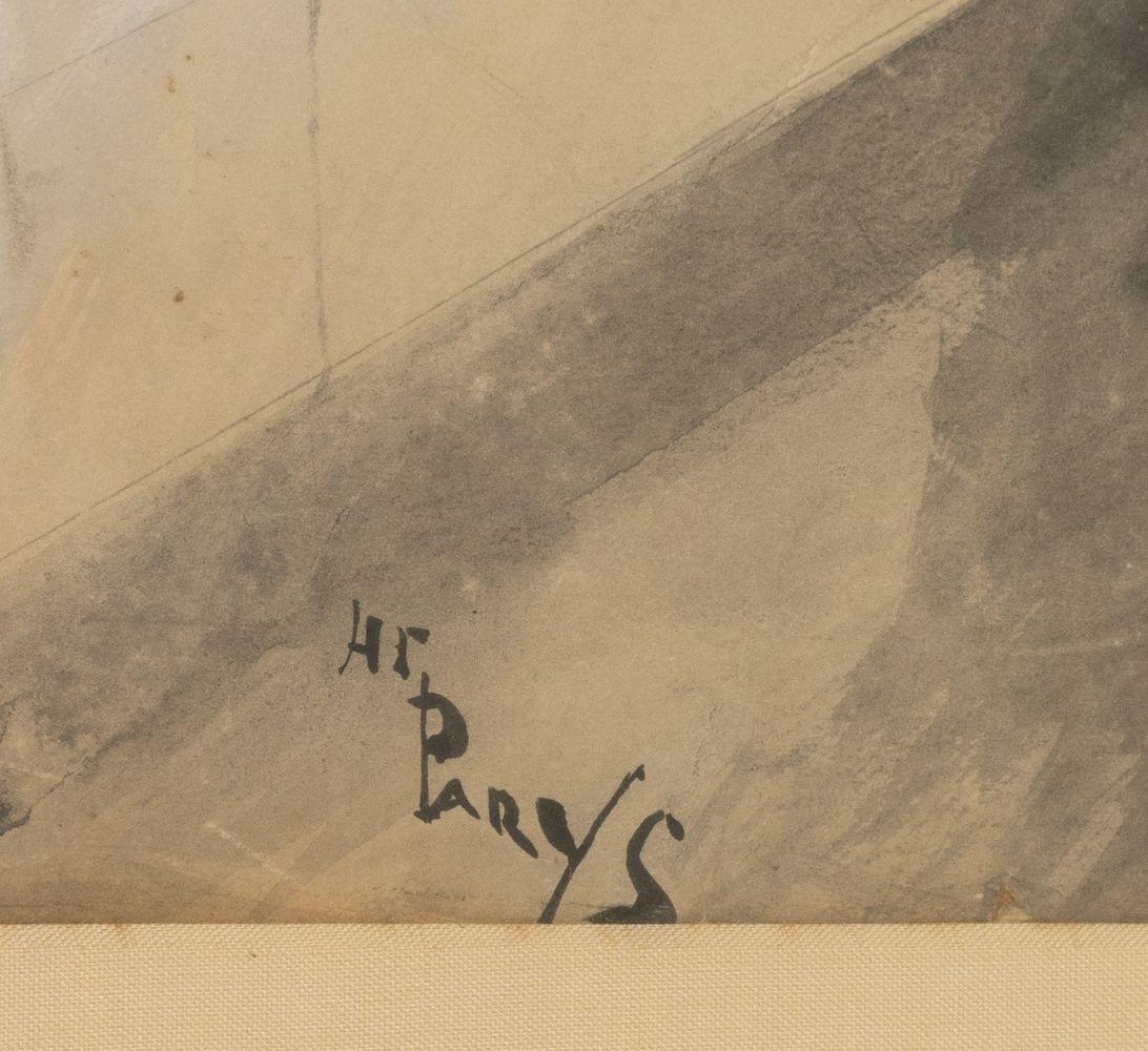 Figurale Hof-Landschaftsszene (Beige), Figurative Art, von Louis Van Parys