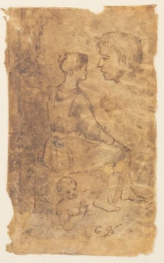 Old Master Figure Sketch Pencil on Vellum